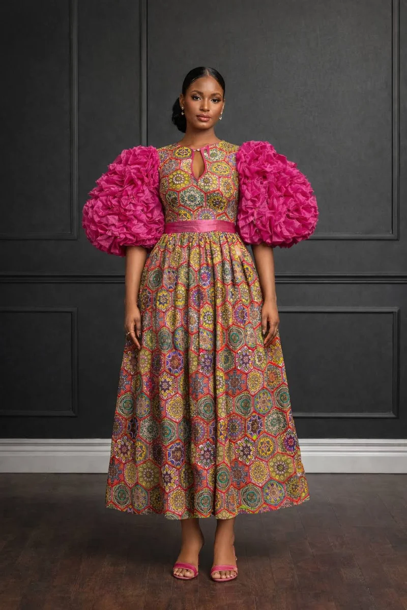 Robe en Wax Africain